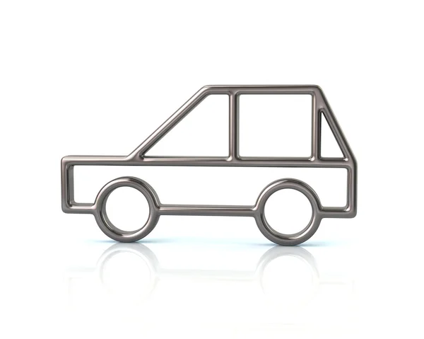 Zilveren compacte auto pictogram — Stockfoto