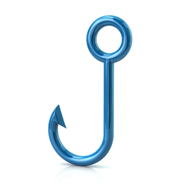 Barbed blue fish hook icon — Stock Photo, Image
