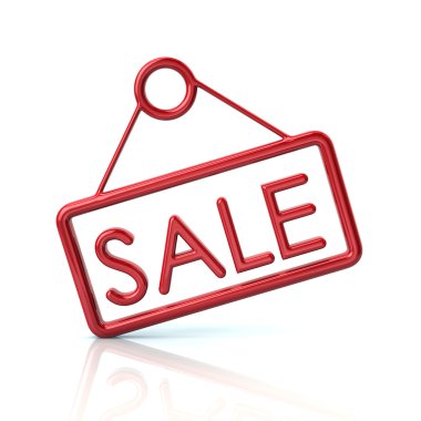 Kırmızı satış afiş simgesi