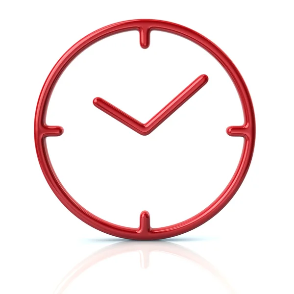 Czas czerwony, ikona zegara — Zdjęcie stockowe