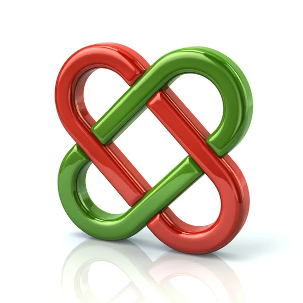 Red and green endless knot icon — Stock Photo, Image