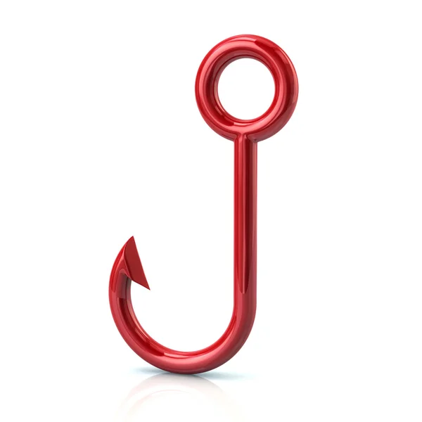 Barbed red fish hook icon — Stock Photo, Image