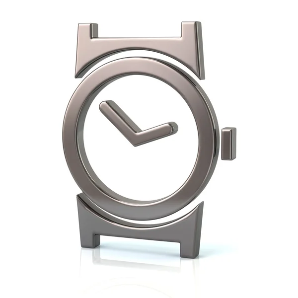 Icono de reloj de plata —  Fotos de Stock