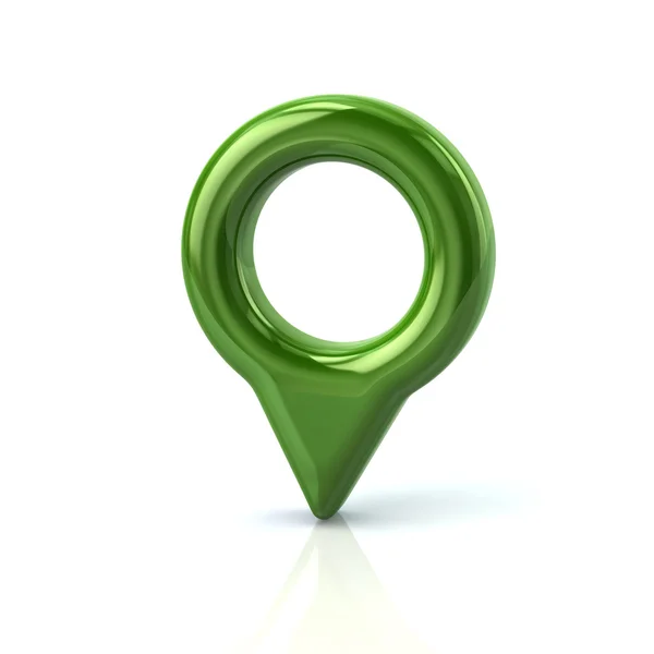 Green map pointer pin — Stock Photo, Image