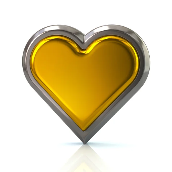 Icono corazón de oro — Foto de Stock