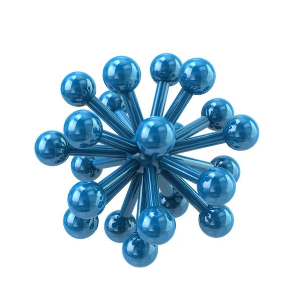 Blue molecular structure icon — Stock Photo, Image
