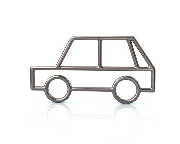 Срібна піктограма автомобіля хетчбека — стокове фото