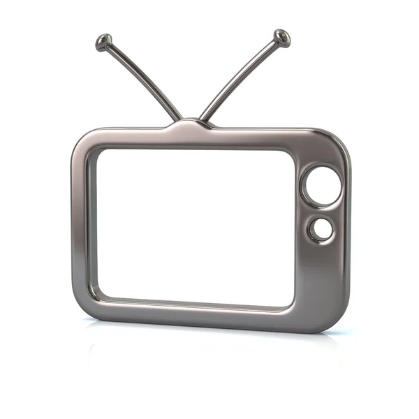 Srebrny ikona tv — Zdjęcie stockowe