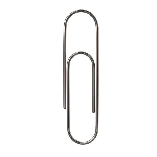 Silver paper clip — Stock Photo, Image