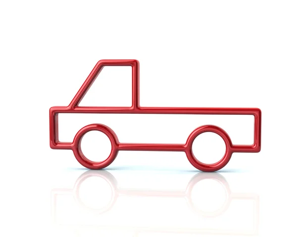 Rode pick-up auto pictogram — Stockfoto