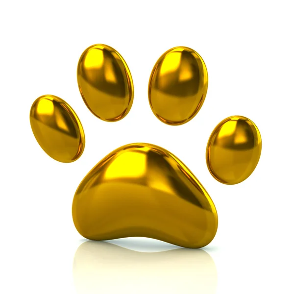 Golden paw print icon — Stock Photo, Image
