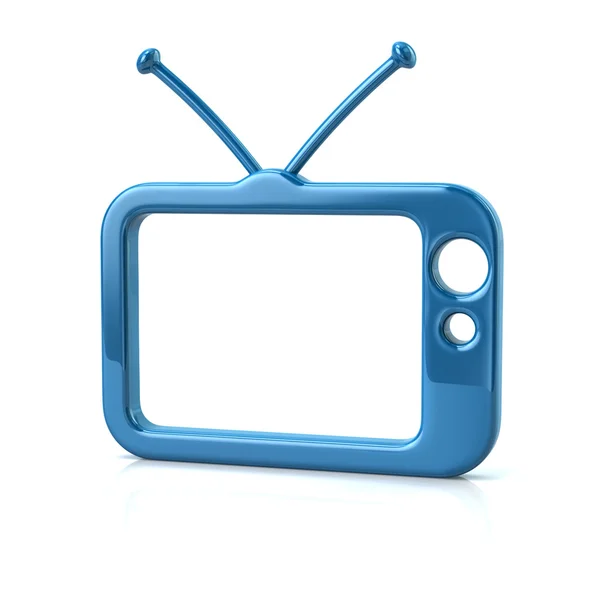 Icono de televisión azul — Foto de Stock