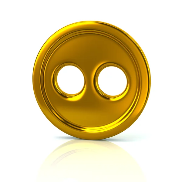 Botão de costura dourada — Fotografia de Stock