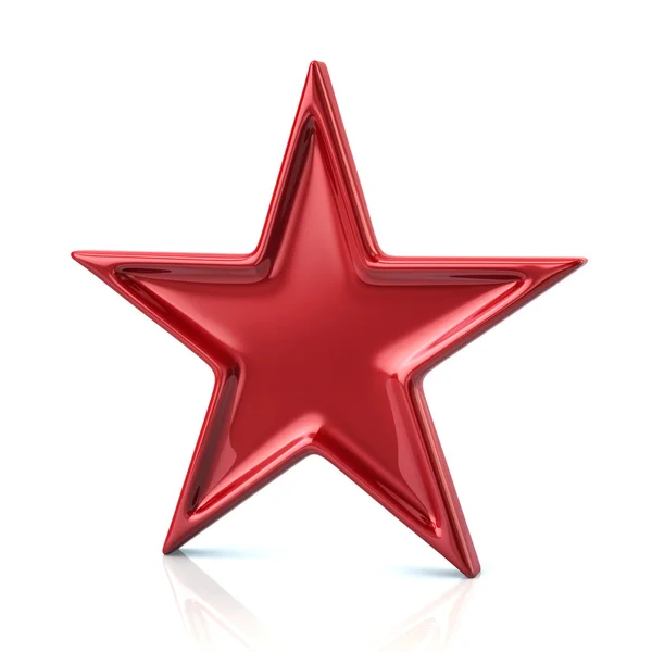 Röd femuddig stjärna ikon — Stockfoto