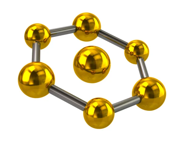 Goldenes Molekül-Symbol — Stockfoto