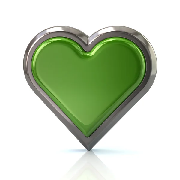 Icono corazón verde —  Fotos de Stock