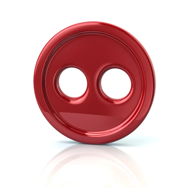 Kırmızı dikiş düğme sembolü — Stok fotoğraf