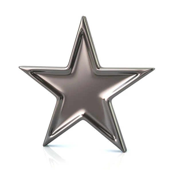 Срібна п'ятикутна зірка значок — стокове фото
