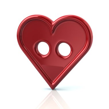 kalp şeklinde kırmızı düğmeye