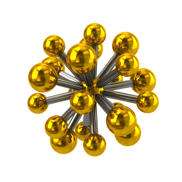 Ícone de molécula dourada — Fotografia de Stock