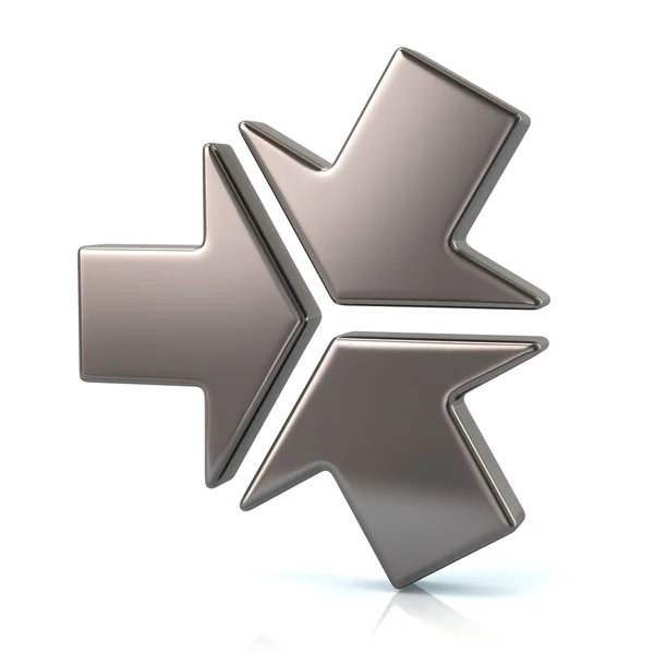 Três prata flechas ícone — Fotografia de Stock