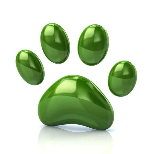 Иконка зеленой лапы — стоковое фото