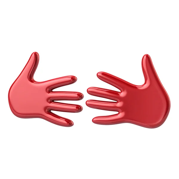 Two red hands icon — Stock Photo, Image