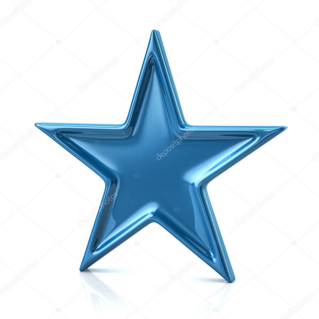 Icono de estrella azul de cinco puntas fotografía de