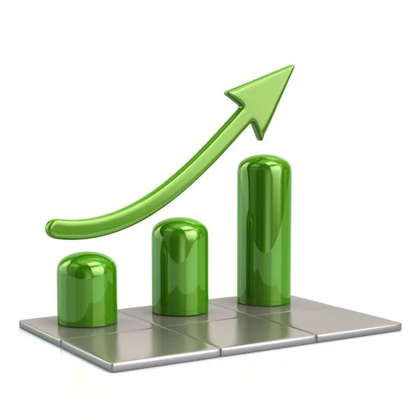 Zöld növekvő ábra ikon — Stock Fotó