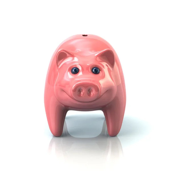 Smiling Pink Piggy Bank — стоковое фото