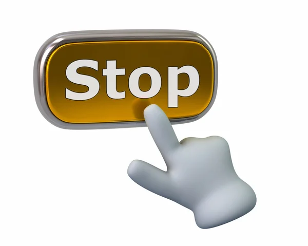 Hand pressing stop button — Stock Photo, Image