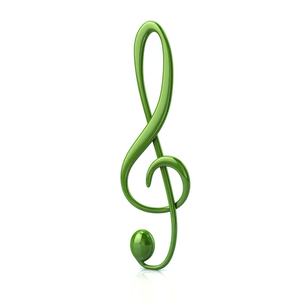 Значок зелёного скрипичного ключа — стоковое фото