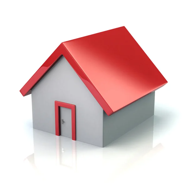 Red home, house icon — Stock Photo, Image