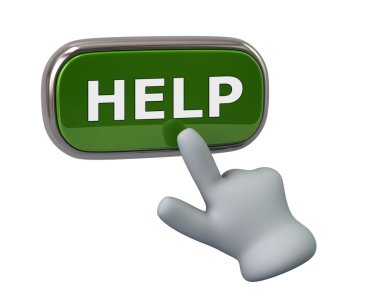 El basarak yeşil Yardım düğmesini