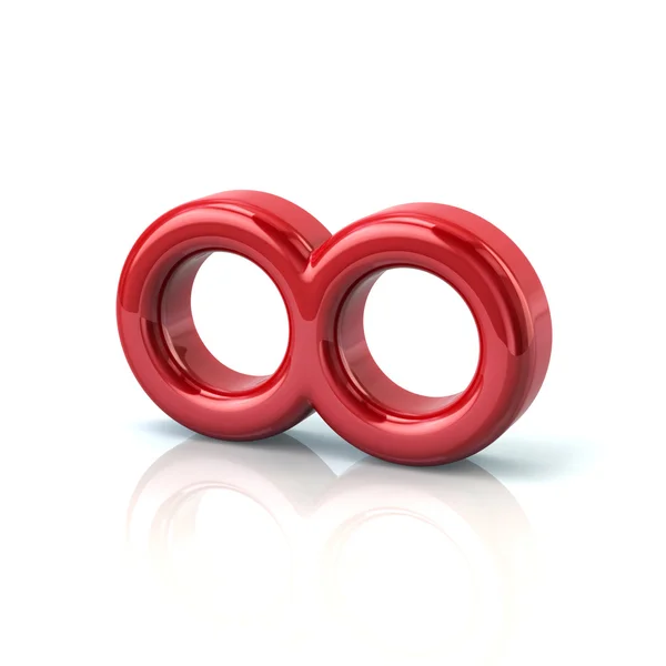 Abstraktní červená infinity ikona — Stock fotografie