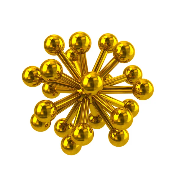 Icono de estructura molecular dorada —  Fotos de Stock