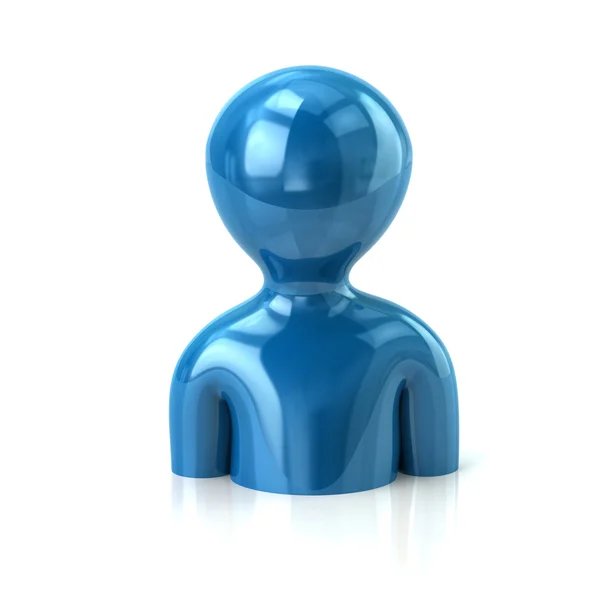 Ícone de personagem de usuário azul — Fotografia de Stock