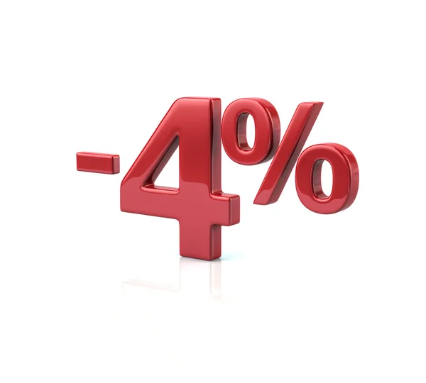 4 por cento símbolo de desconto — Fotografia de Stock