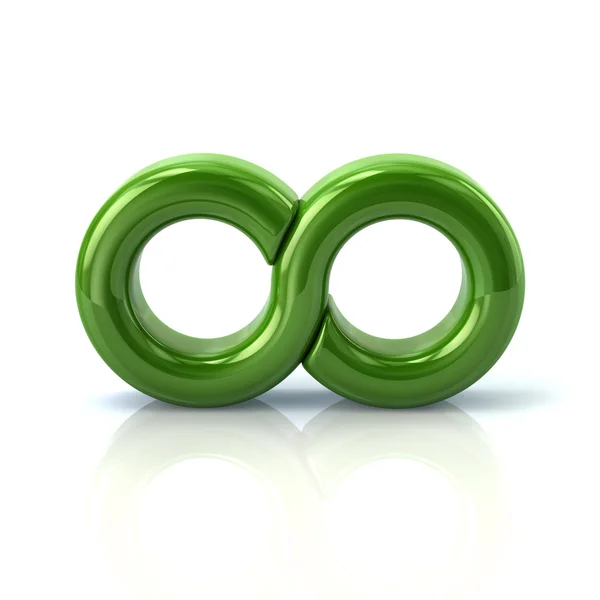 Green infinity symbol icon — Stock Photo, Image