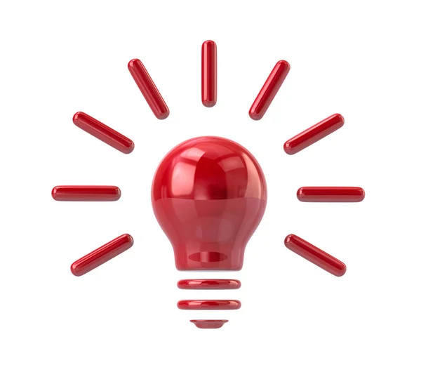 Red Light Bulb Icon Illustration Isolated White Background Royalty Free Stock Images