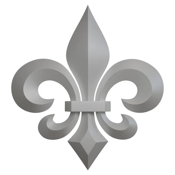 Illustration Grey Fleur Lis Isolated White Background Stock Picture