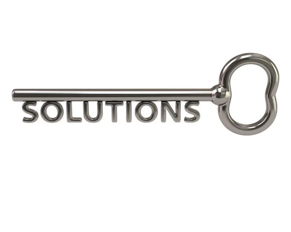 Key with word solutions — Stock Photo, Image