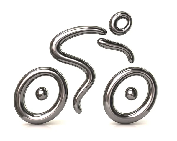 Икона серебряного велосипедиста — стоковое фото