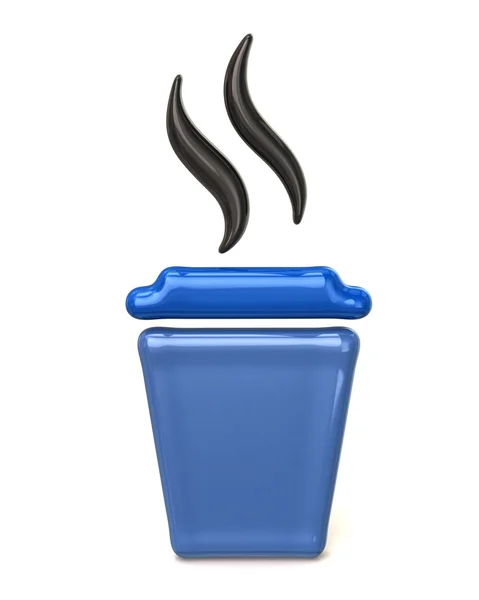 Blue takeaway coffee cup icon — Stock Photo, Image