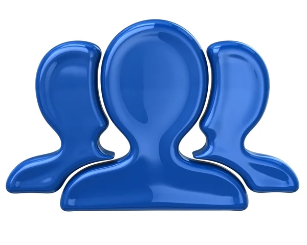 Ícone azul do grupo de usuários — Fotografia de Stock