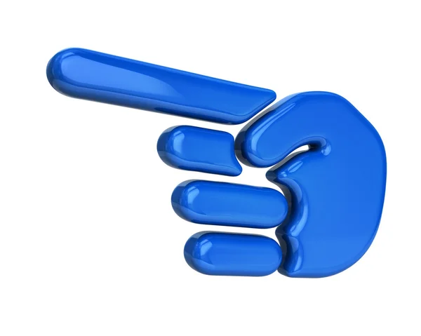 Blue pointer hand icon — Stock Photo, Image