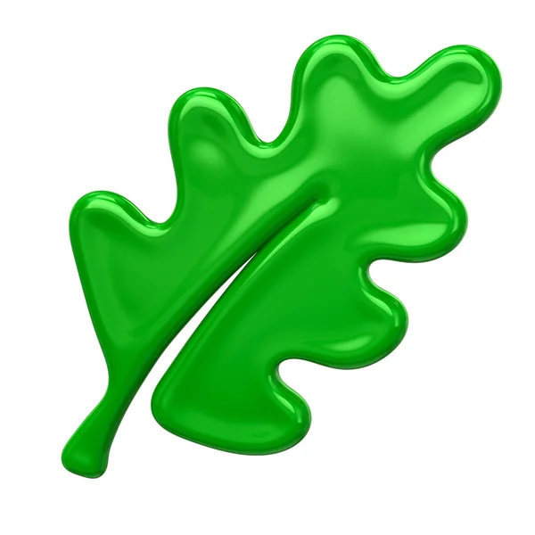 Green oak leaf icon — Stock Photo, Image