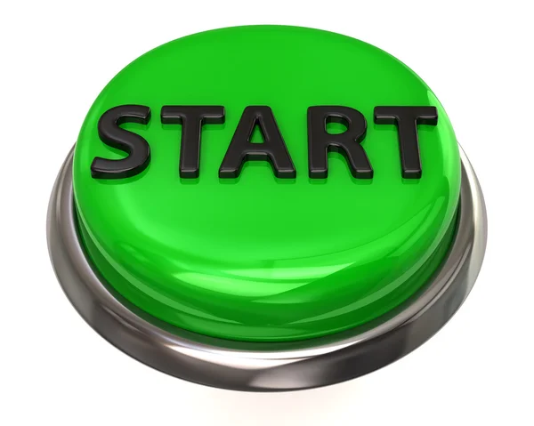 Green glossy start button — Stock Photo, Image