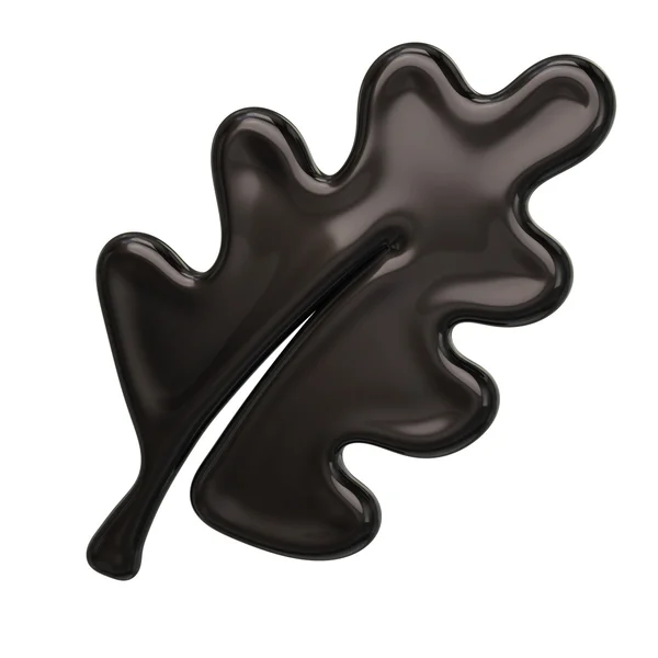 Black oak leaf icon — Stock Photo, Image
