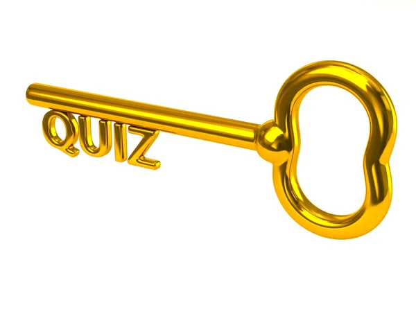 Altın anahtar kelime quiz ile — Stok fotoğraf